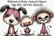 Whimsical Baby Animal Clipart Bundle, an Illustration by Canvas Craft (Thumbnail 1 of 7)