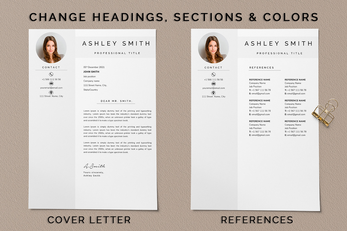 Resume template with photo / CV, a Resume Template by UResume (Photo 4 of 7)