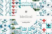 Medical Digital Paper Set | Healthca, a Pattern Graphic by GlamArtZhanna (Thumbnail 1 of 4)