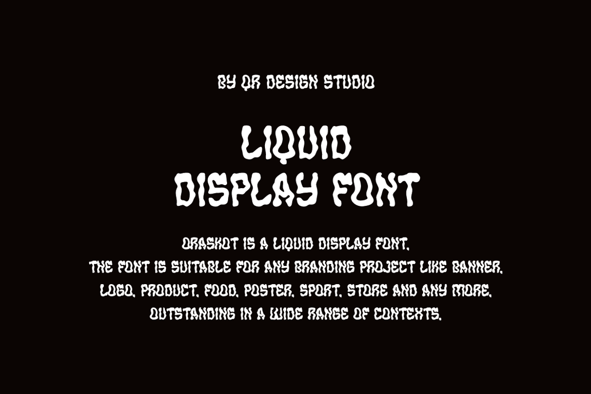 Oraskot - Liquid Display Font, a Handwritten Font by QR Design Studio (Photo 4 of 8)
