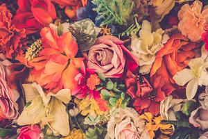 Retro roses flower background