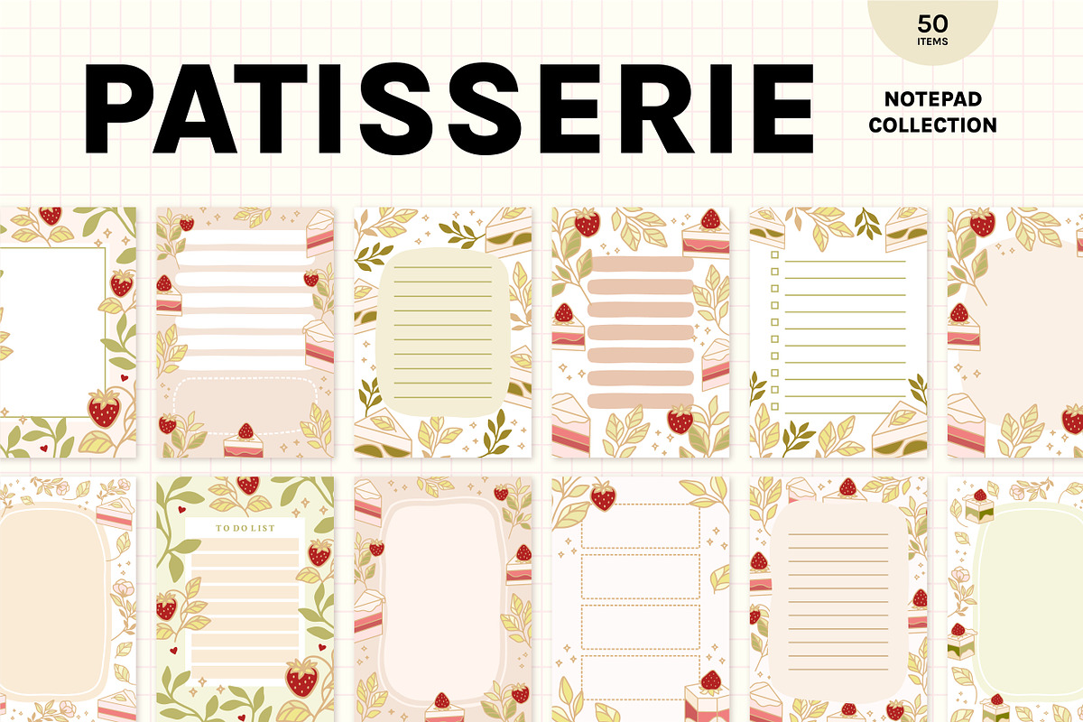 PATISSERIE - Cake Planner Notepads, a Stationery Template by Artflorara (Photo 1 of 11)