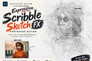 Expressive Scribble Sketch FX, an Action Add-On by Studio Retouch (Thumbnail 1 of 14)
