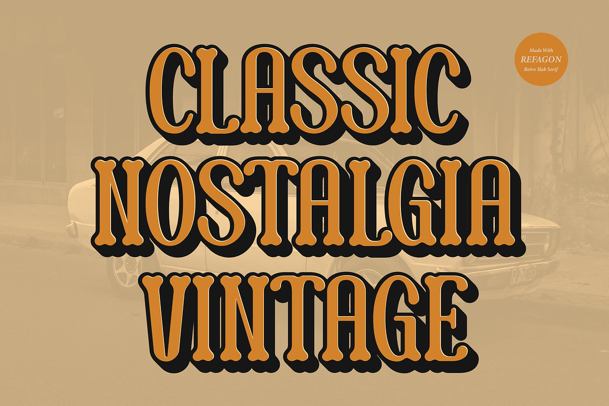 Refagon | Retro Slab Serif, a Slab Serif Font by Denustudios (Photo 2 of 15)