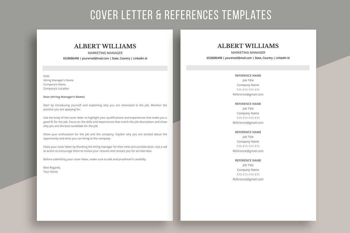 ATS Resume Template / CV Template, a Resume Template by aivos (Photo 4 of 6)