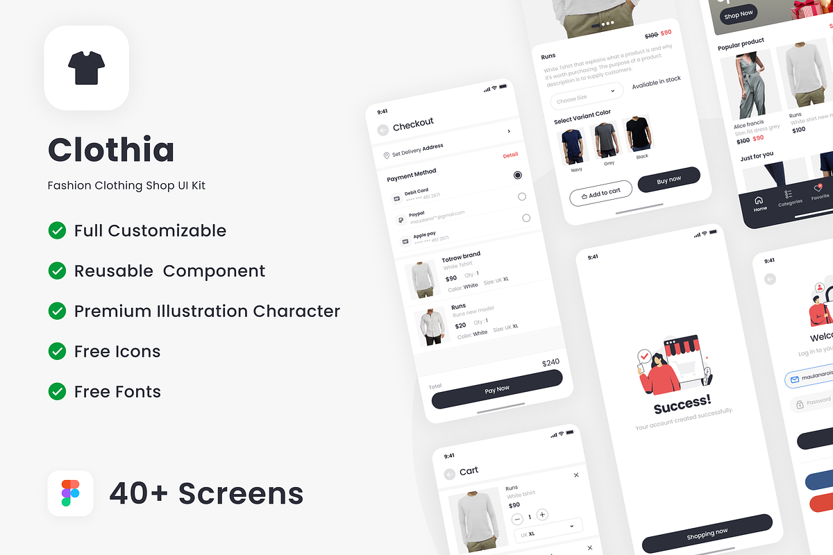 Clothia UI Kit, a Templates & Theme by Kawalan Studio (Photo 1 of 6)