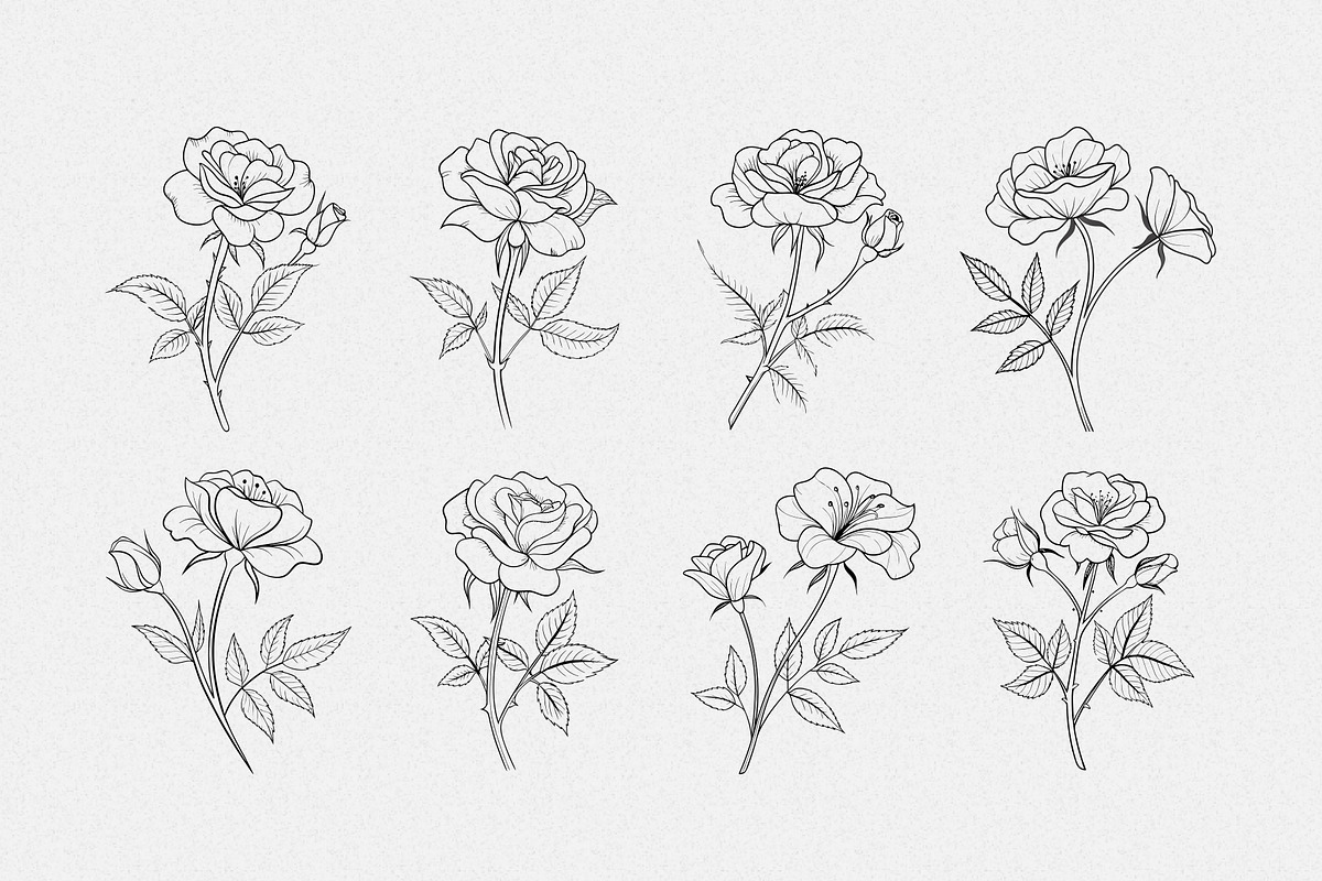 Floral Line Art, an Illustration by Helospace (Photo 3 of 10)