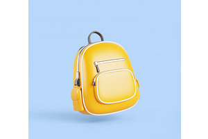 School bag, yellow backpack or, an Education Illustration by Marozhkastudio