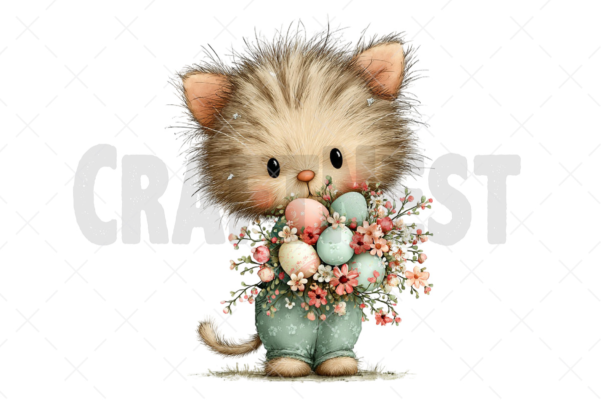 Whimsical Easter Cat Clipart, an Illustration by Craft Nest (Photo 12 of 12)