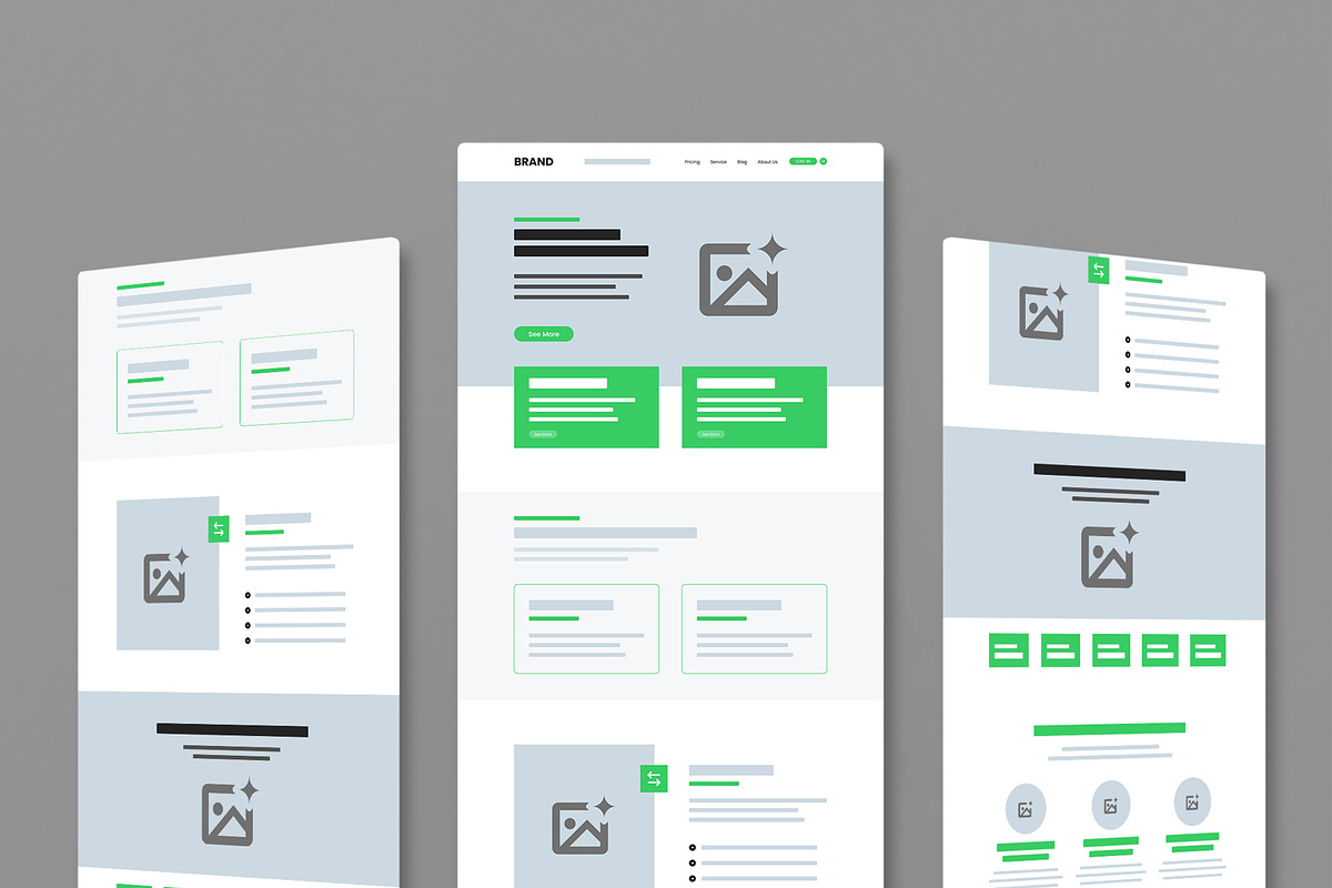 Modern Website Wireframe Template, a Wireframe Template by MightyDesign (Photo 1 of 9)