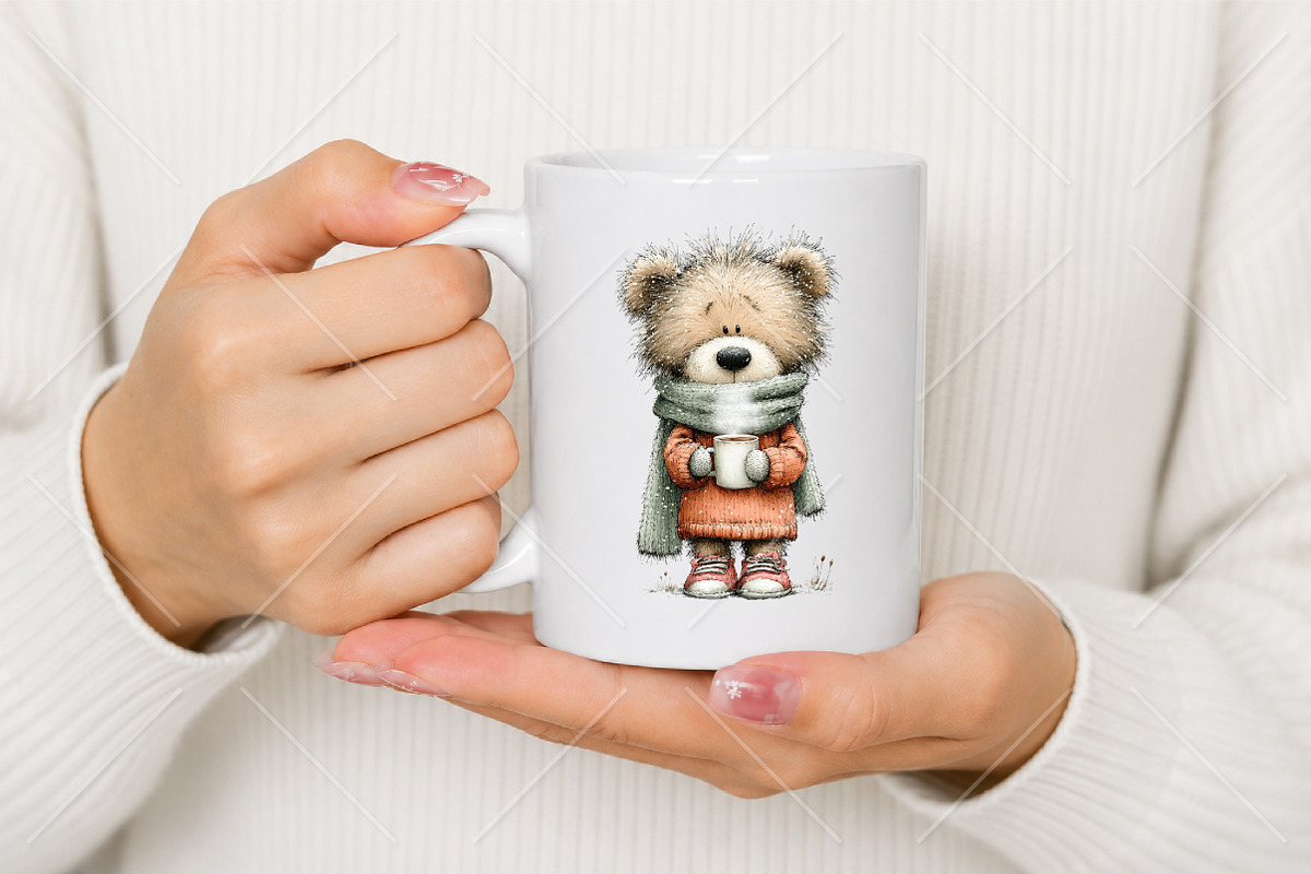 Whimsical Christmas Bear Clipart PNG, a Seasonal Illustration by Canvas Craft (Photo 9 of 10)