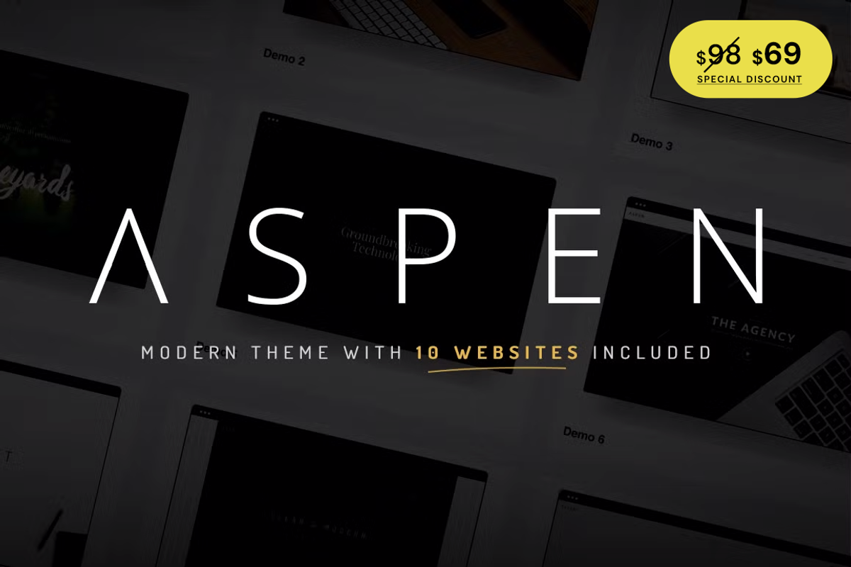 Aspen - Minimalist WordPress Theme, a WordPress Template by treethemes (Photo 1 of 13)