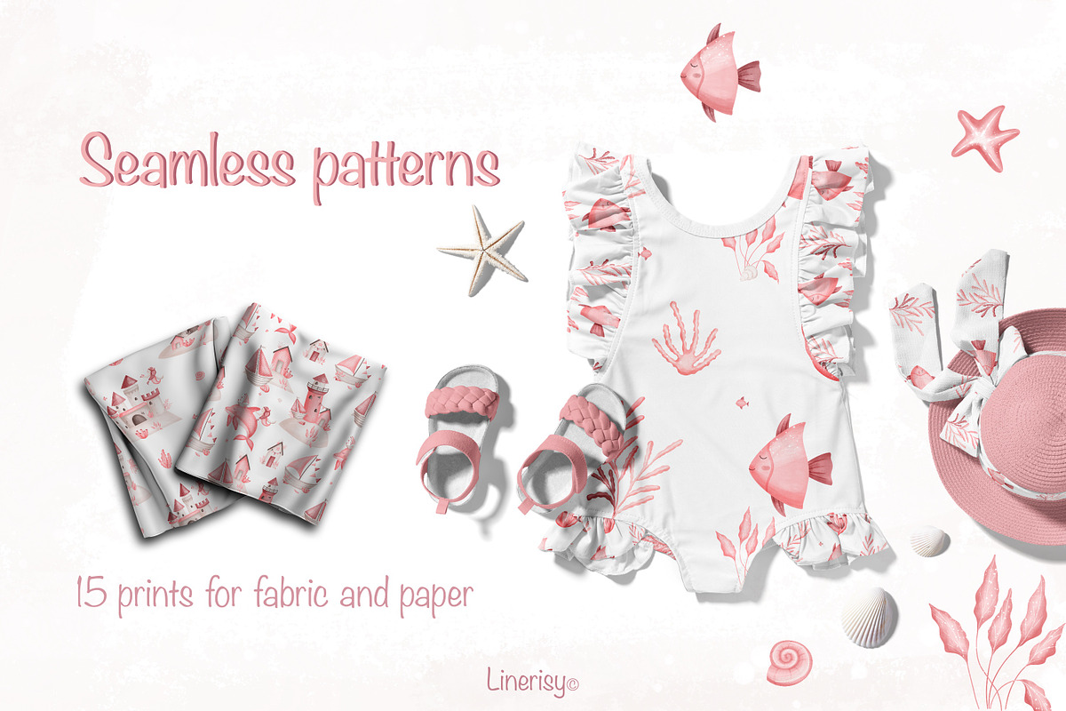 Mermaid- baby collection, an Animal Illustration by Linerisyart (Photo 5 of 12)