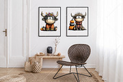 Whimsical Autumn Highland Cow PNG, a Seasonal Illustration by Canvas Craft (Thumbnail 7 of 10)