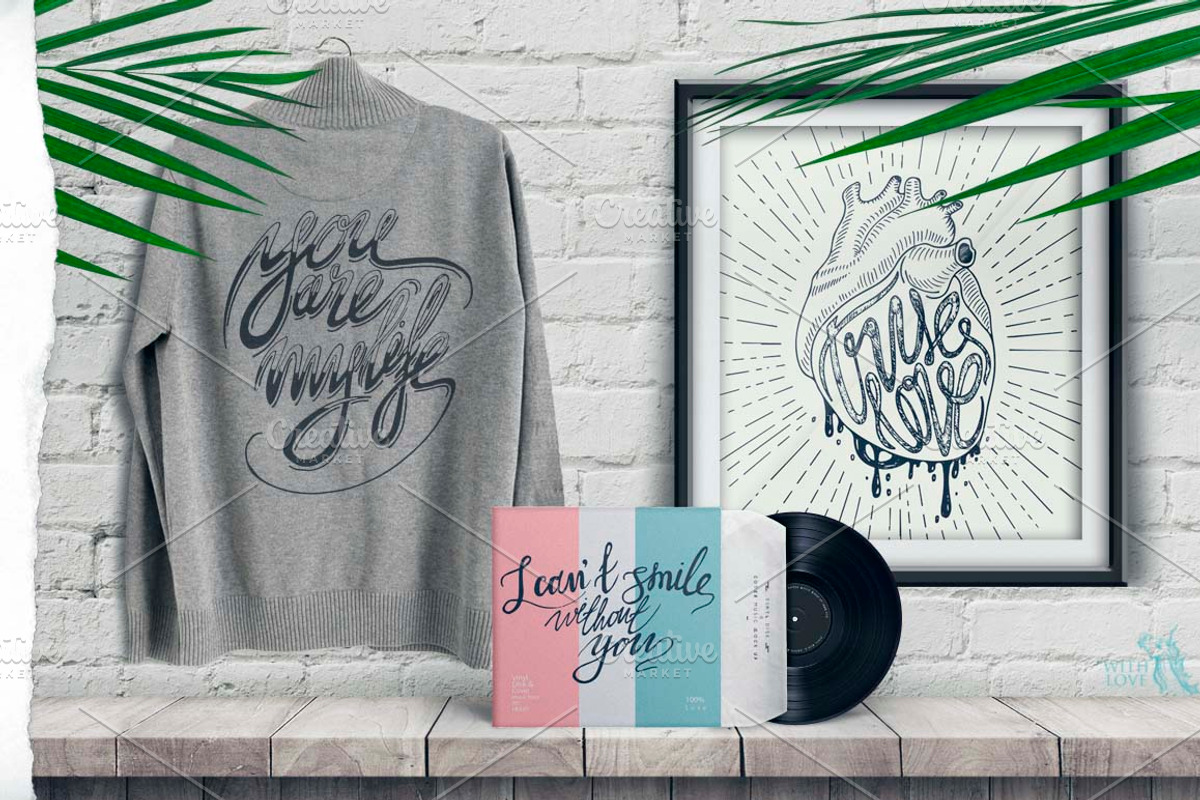 True Love Hand Lettering Set, a Decorative Illustration by Fluffy Unicorn (Photo 2 of 8)