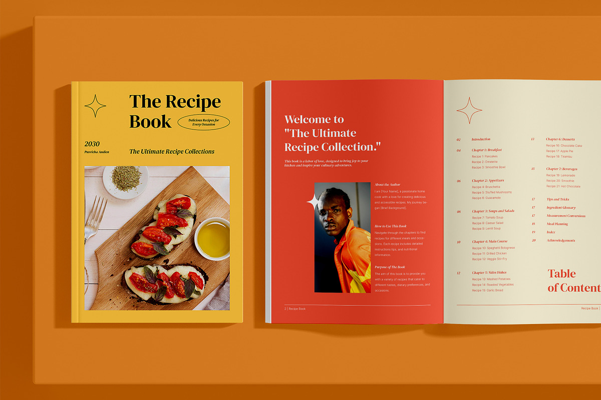 Yellow Recipe Book, a Magazine Template by Neermana | Creative Market