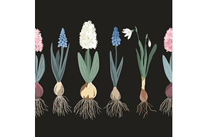 Botanical seamless border design, an Object Illustration by Toltemara