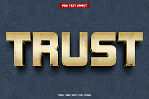 Trust 3D editable text effect, a Layer Style Add-On by Hello Muh