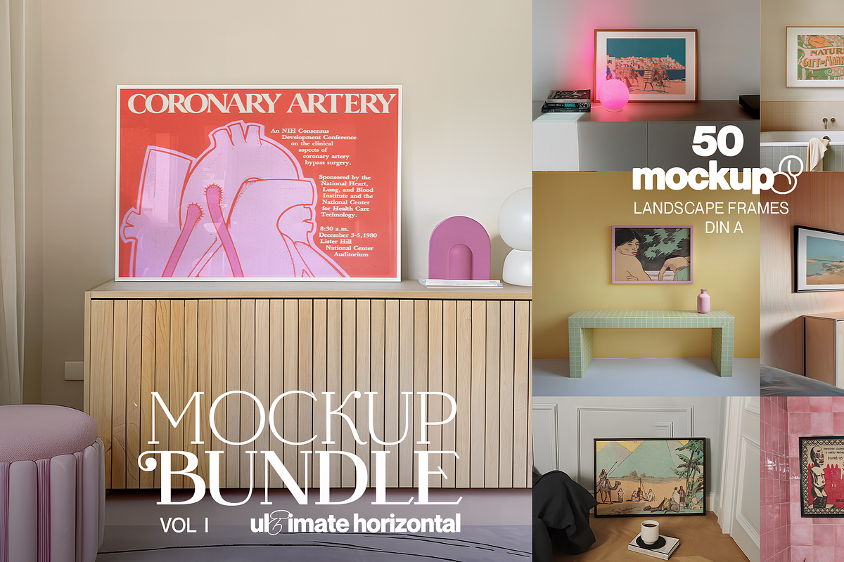 50 Landscape Frame DIN A Bundle, a Household Mockup by WasMockups (Photo 1 of 9)
