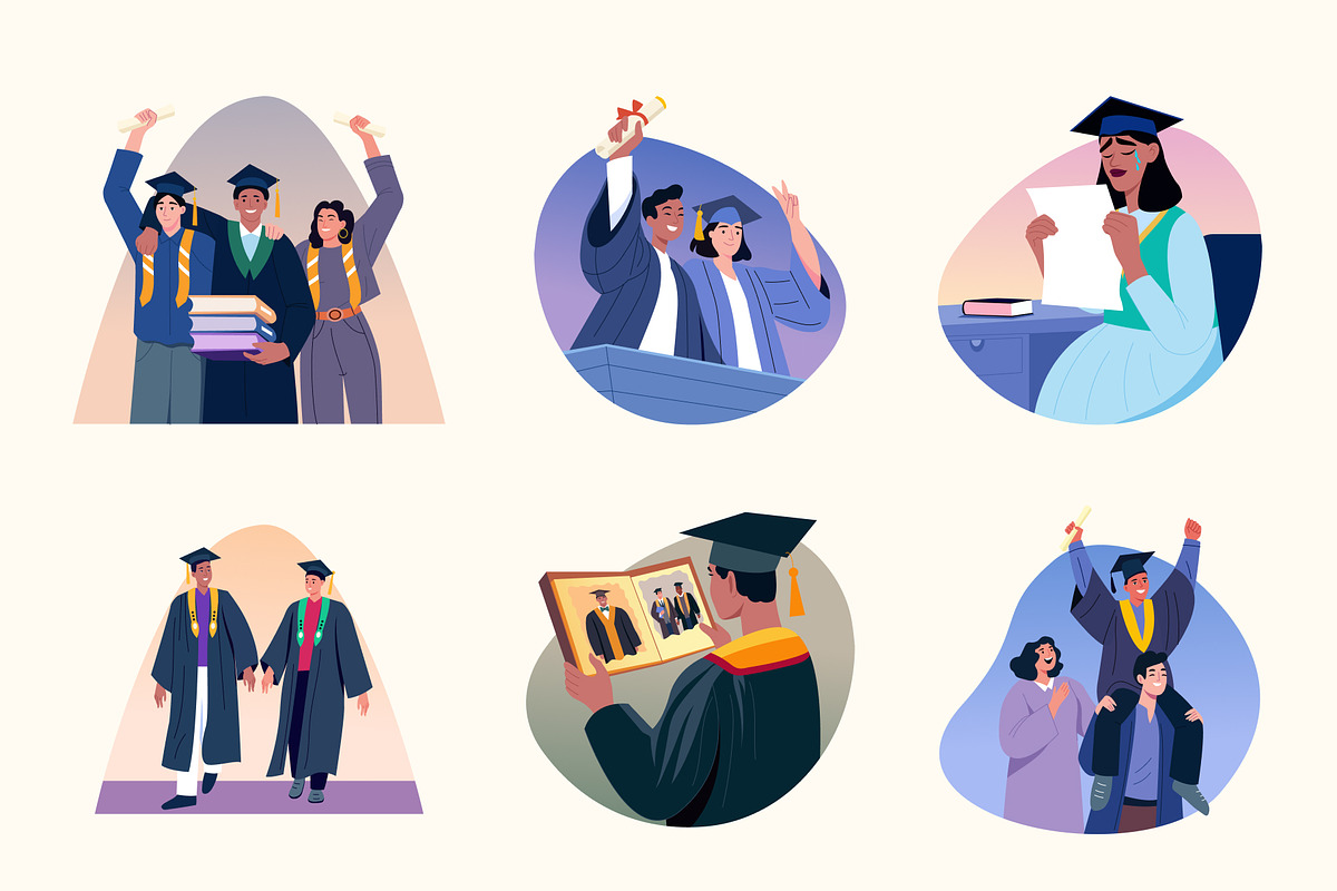 Graduation Illustration Art Set, an Education Illustration by Brickclay (Photo 10 of 10)