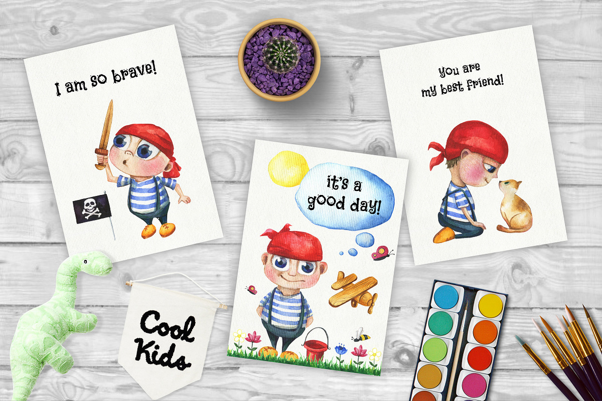 Cute boy - hand drawn set, an Object Graphic by Satika (Photo 5 of 6)