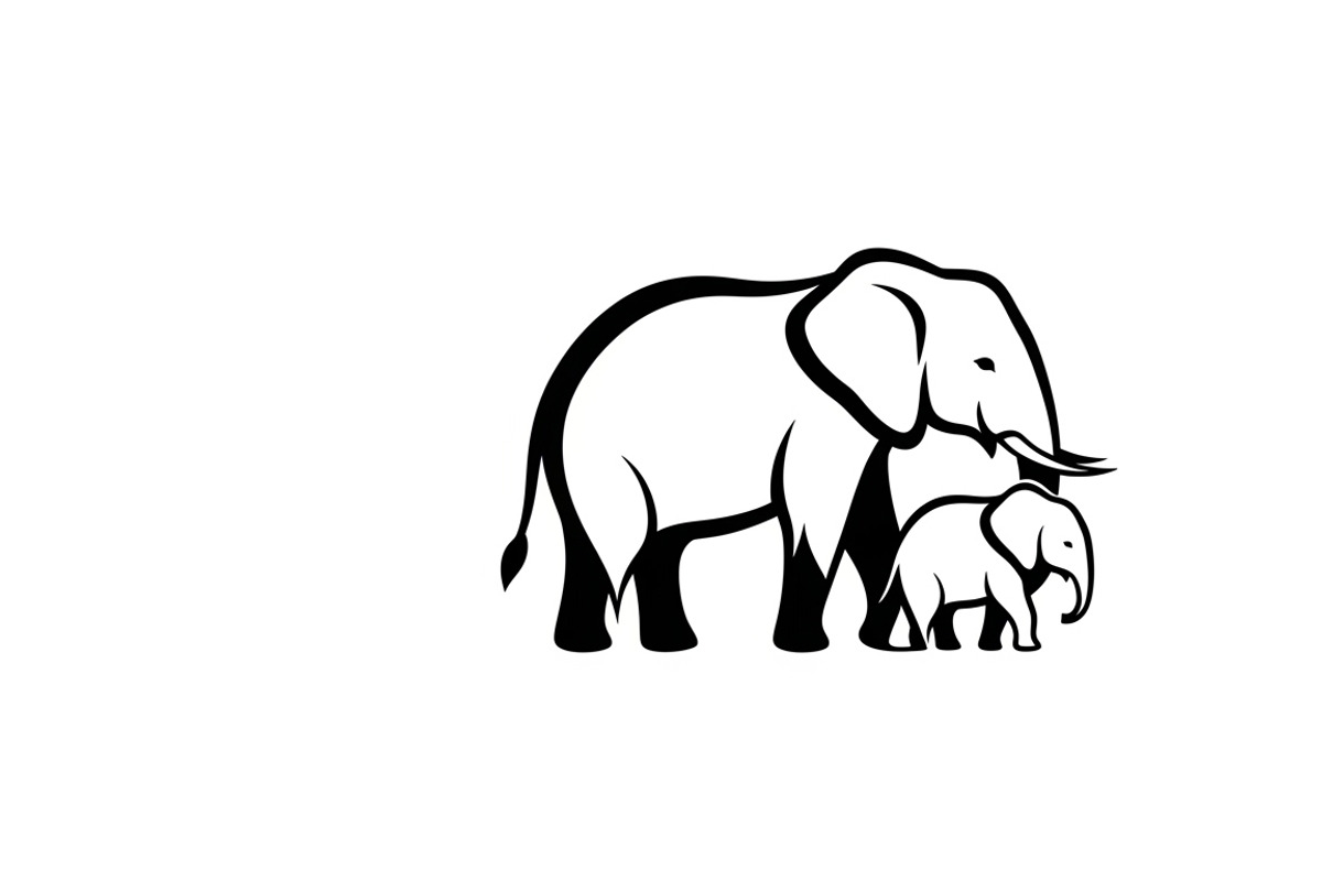 elephant family silhouette design, an Illustration by Amazin_art (Photo 29 of 51)