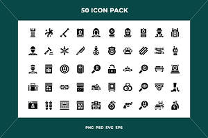 50 Crime icons, an Icon by Wencory