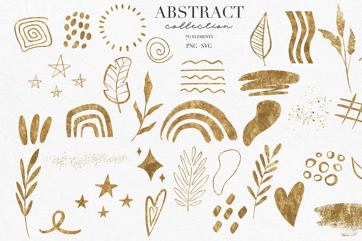 Gold Abstract Design Elements PNG, a Decorative Illustration by LuiDesignStudio (Photo 3 of 5)