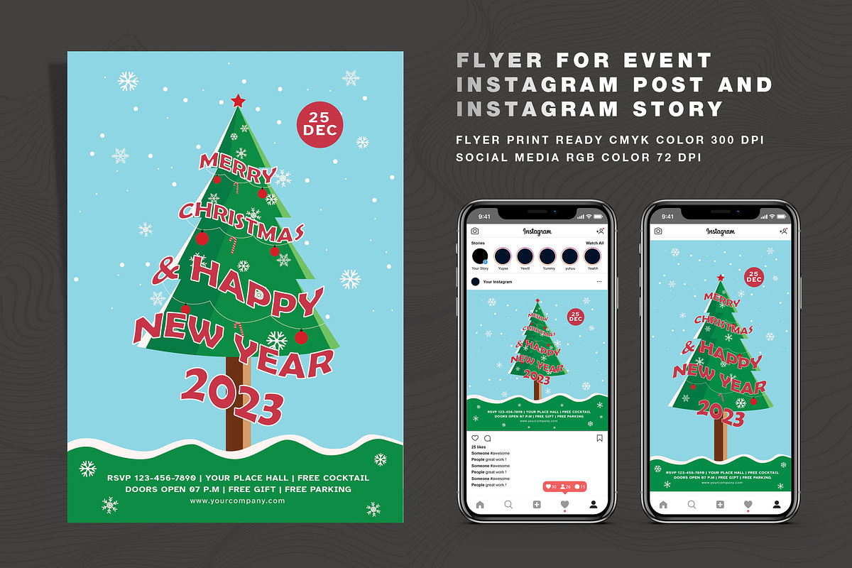 Merry Christmas Flyer Set, a Flyer Template by feydesign
