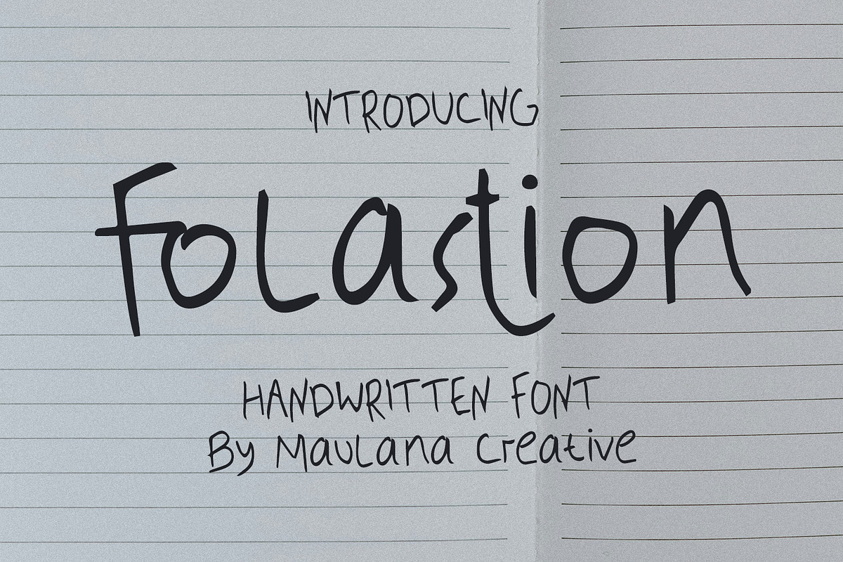 Folastion Story Handwritten Font, a Handwritten Font by Maulana Creative (Photo 1 of 7)