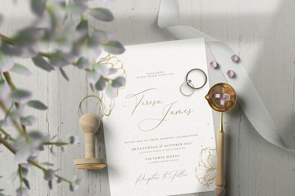 Golden (Wedding Suite), an Invitation Template by EvitePapery (Photo 5 of 8)