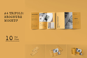 A4 TRIFOLD/BROCHURE MOCKUP