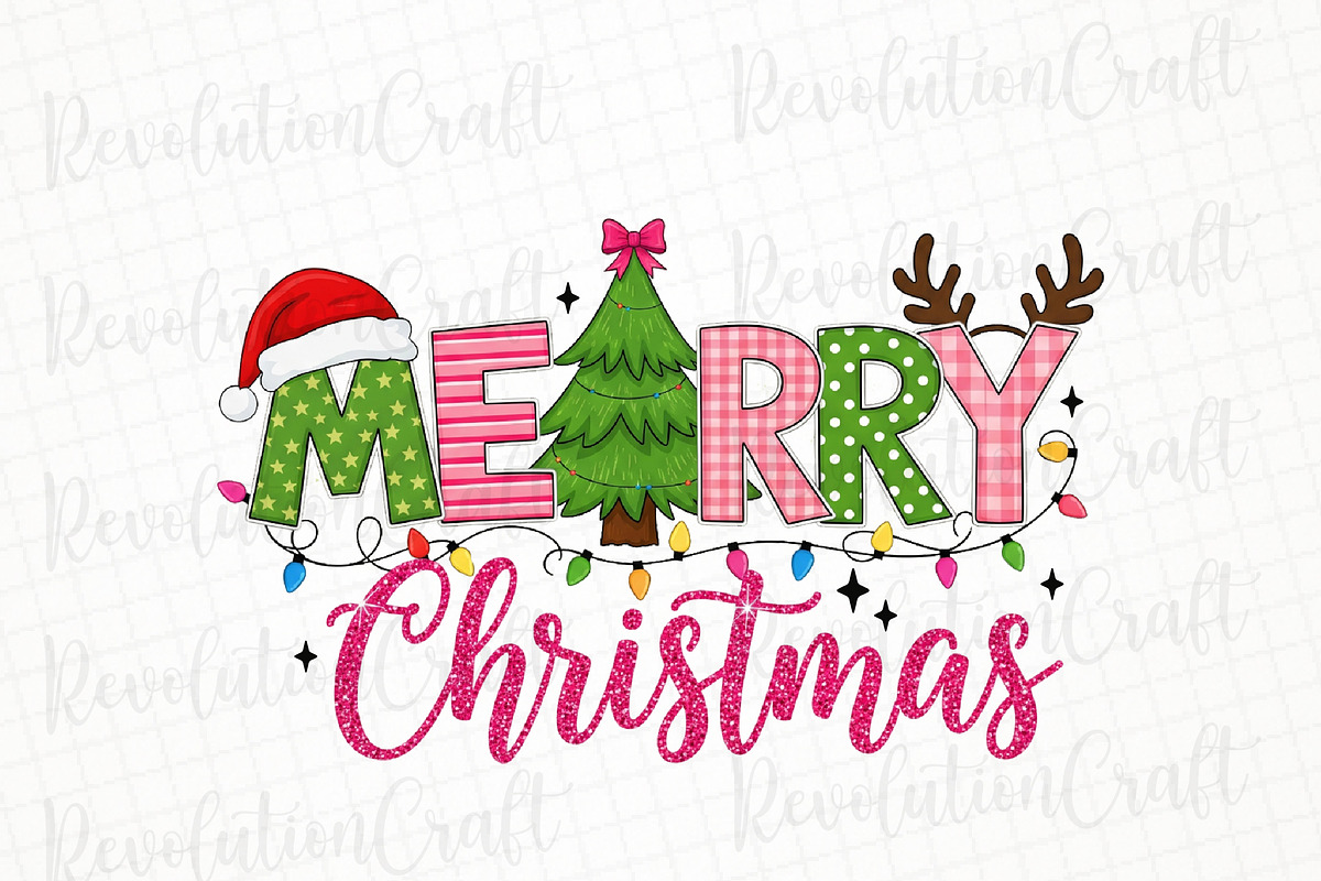 Merry Christmas Png, Christmas Tree, an Illustration by OK Design (Photo 1 of 4)