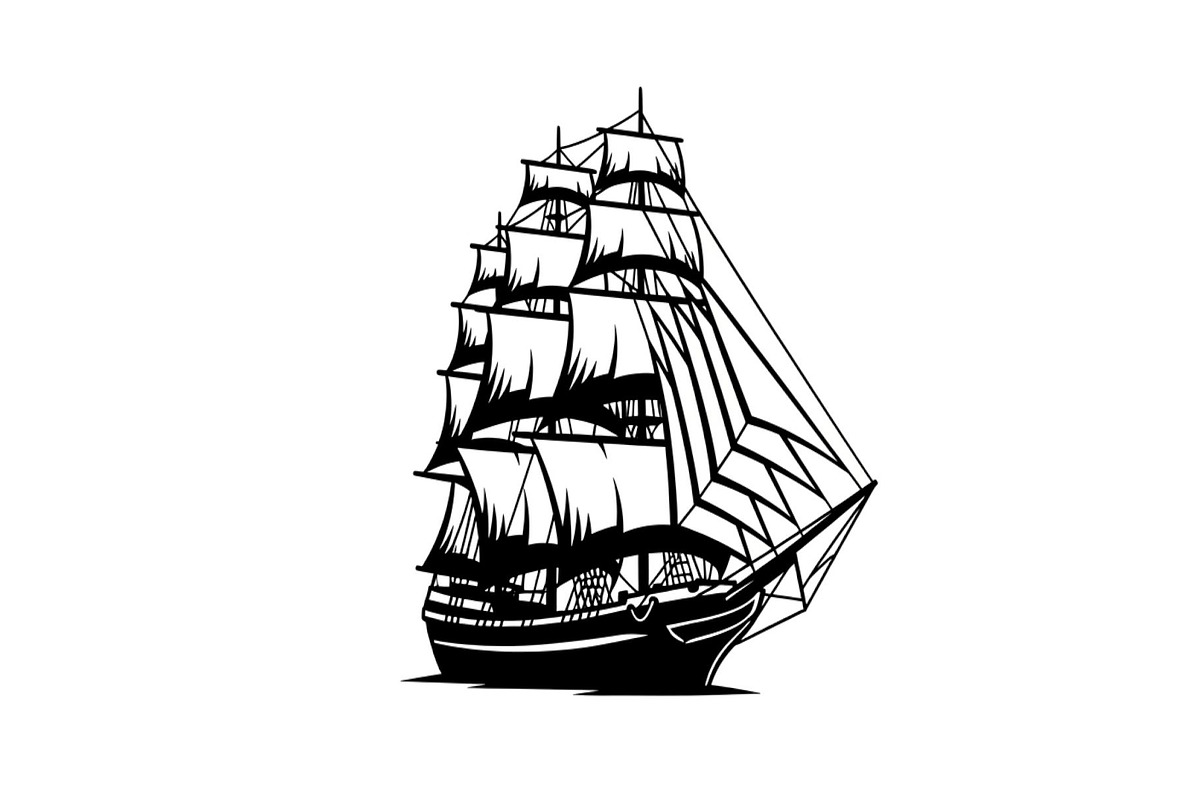 Vintage Sailing Ship SVG Bundle, an Illustration by Designs_River (Photo 5 of 31)