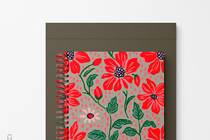 Red Floral Repeat Pattern