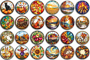 Watercolor Autumn Stained Glass Clip, an Illustration by Sublimation Artist (Thumbnail 2 of 6)
