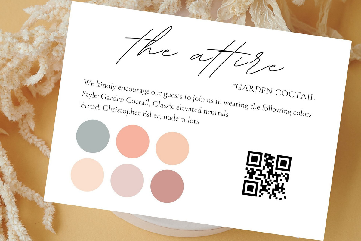 QR attire insert, Canva Dresscode card