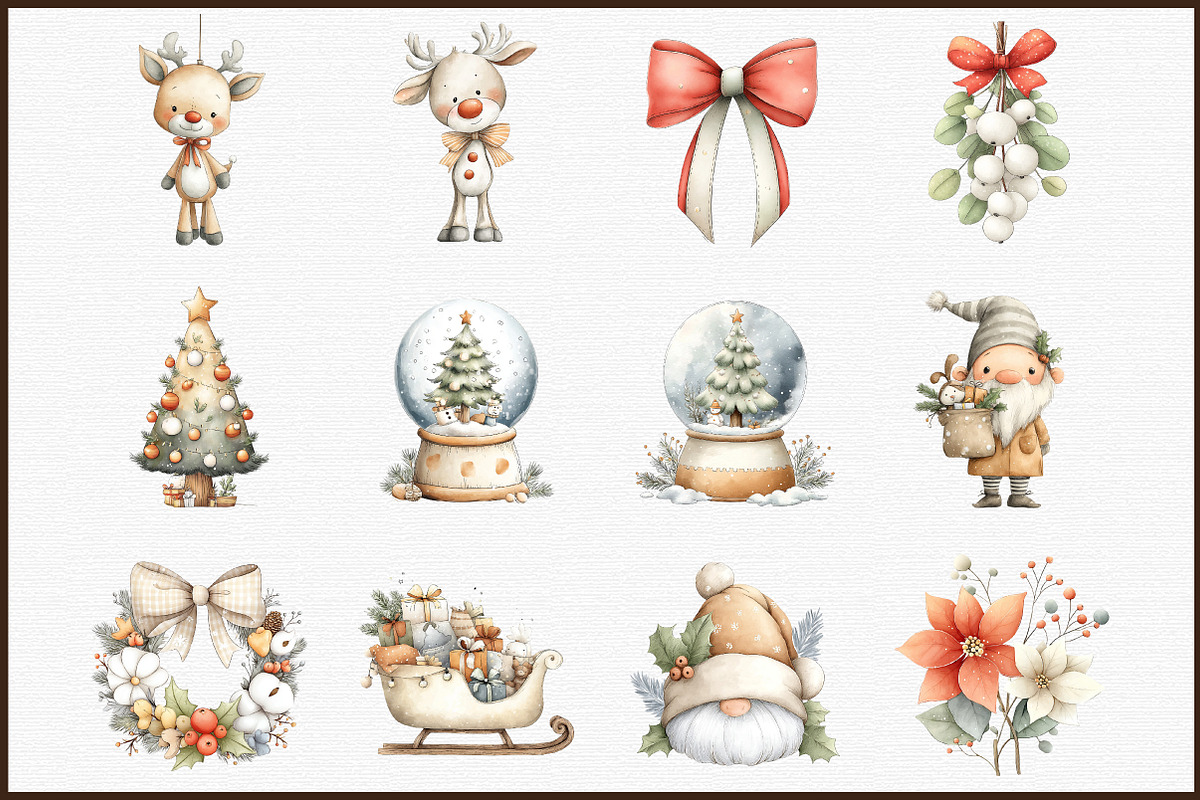 Watercolor Christmas Decor Clipart, an Illustration by Sublimation Artist (Photo 3 of 6)