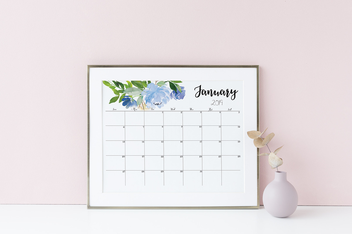 Large Calendar 2019 Printable PDF, a Stationery Template by EasyLifePlanners (Photo 1 of 11)