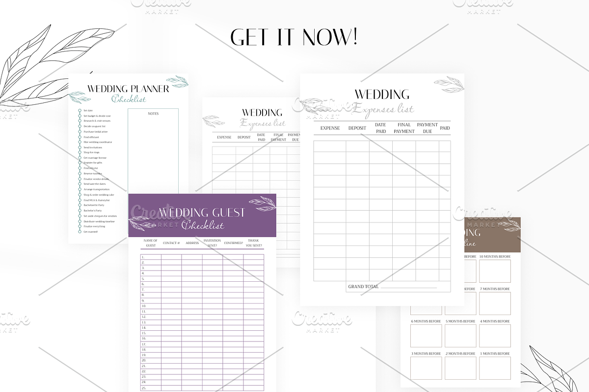 Printable Wedding Planner, a Stationery Template by Digital_Mind (Photo 6 of 6)