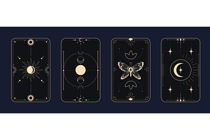 Gold mystical tarot card frames on, a Texture Illustration by art PVP - market