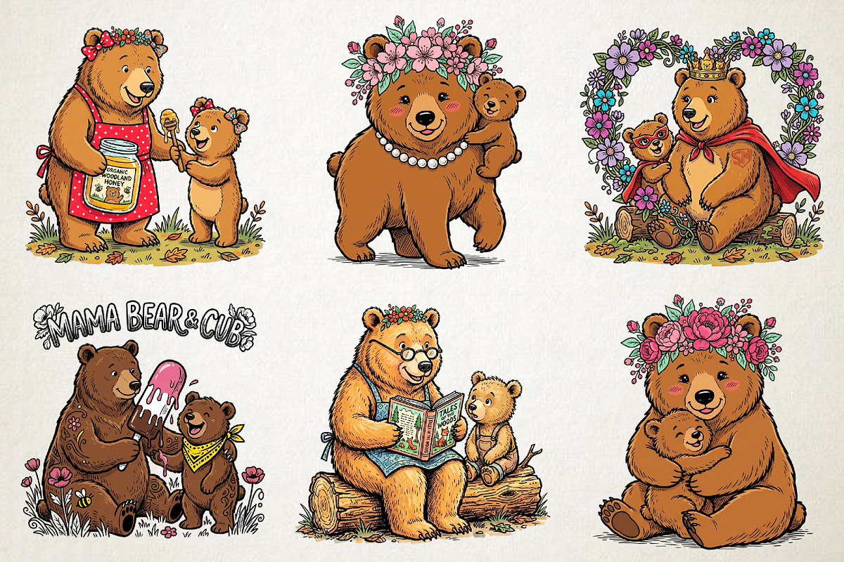 Mama Bear & Baby Bear Mother's Day, an Illustration by RobertsArt (Photo 3 of 5)