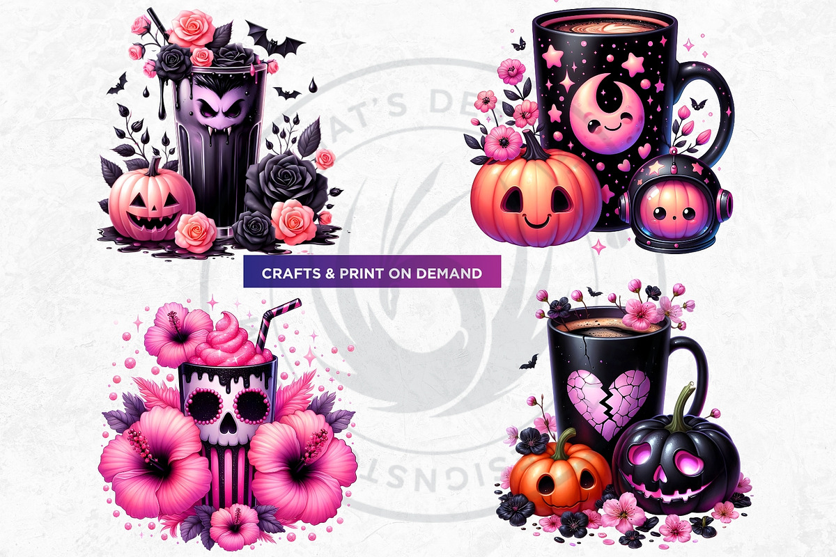 Pastel Goth Halloween Drinks PNG, a Seasonal Illustration by ThatsDesignArt (Photo 10 of 10)