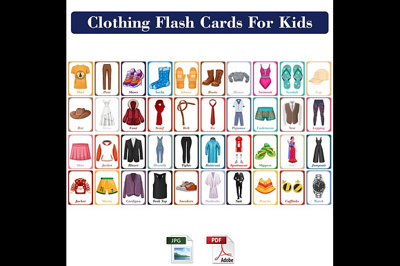Clothing Flash Cards for Kids preview 2