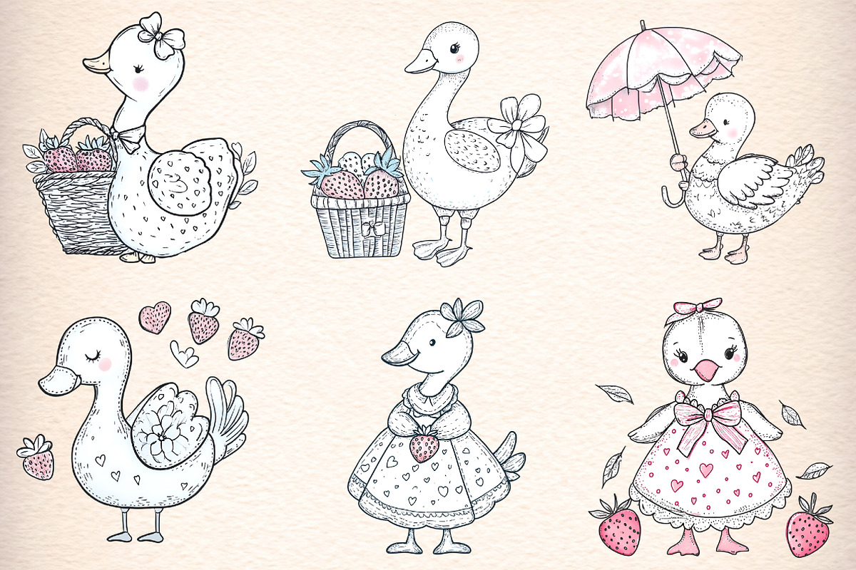 Strawberry Summer Goose Digital, an Illustration by Digital Artistic99 (Photo 2 of 9)