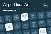 Airport Icon Art Set, an Outline Icon by Prosymbols (Thumbnail 1 of 7)
