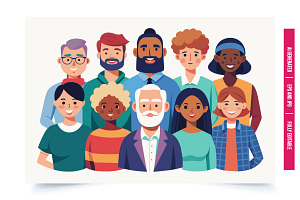 Diverse People Cartoon, an Illustration by Tanuart