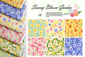 Watercolor Flowers Seamless Patterns