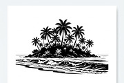 50 Tropical Palm Island Silhouette, an Empty State Illustration by Amazin_art (Thumbnail 15 of 41)