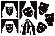 Set of theatrical masks, a Decorative Illustration by LineworkStock (Thumbnail 2 of 3)